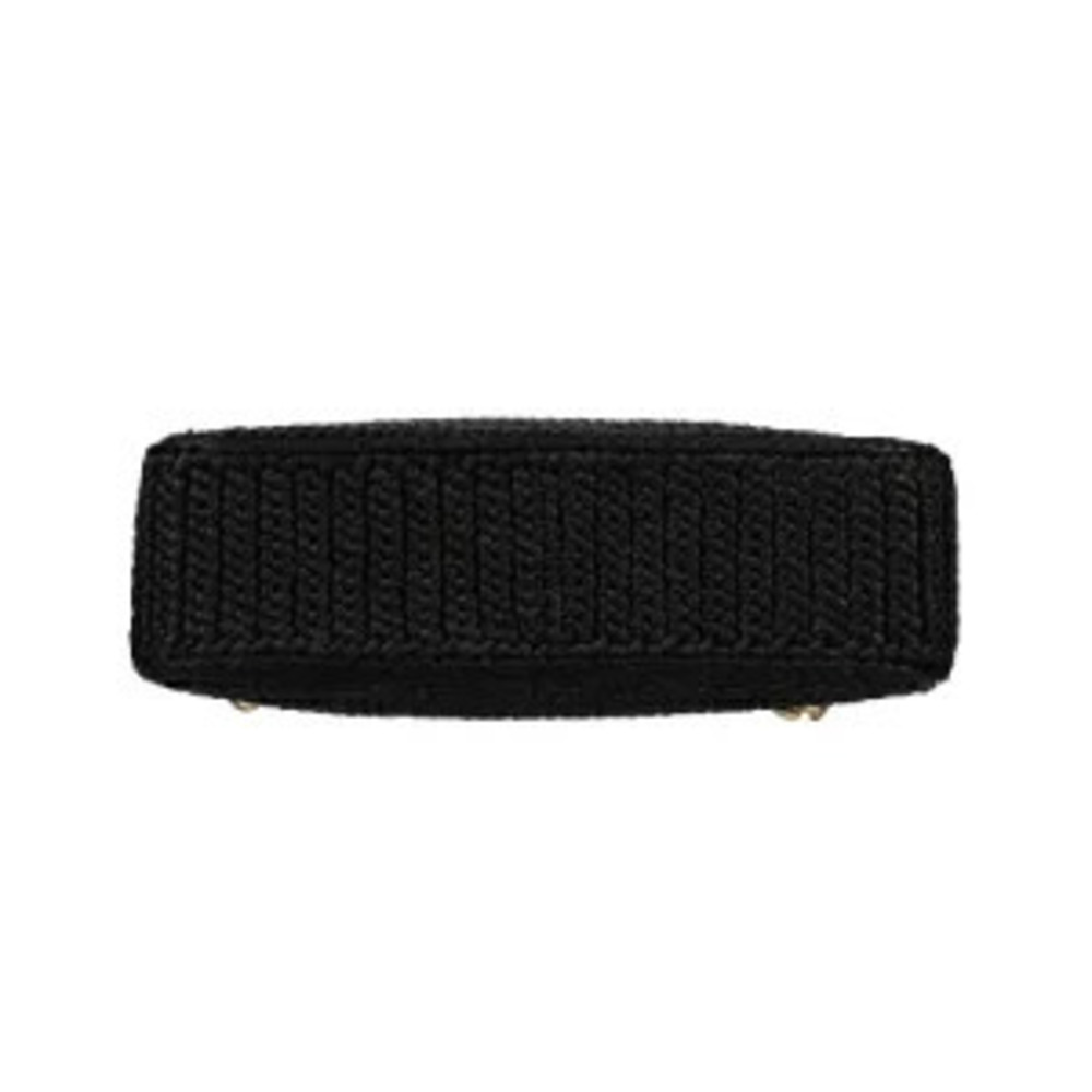 Prada ReEdition 2005 chain shoulder bag black raffia effect crochet Black - Picture 7 of 9
